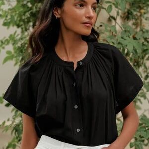 JENNI KAYNE Willow Blouse in Black - Excellent Pre-Owned Condition, Extra Small